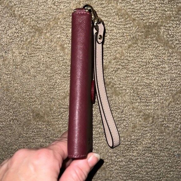 Michael Kors Saffiano Leather Folio Case for iPhone X – Burgundy – 3 Card Slots - Picture 3 of 4